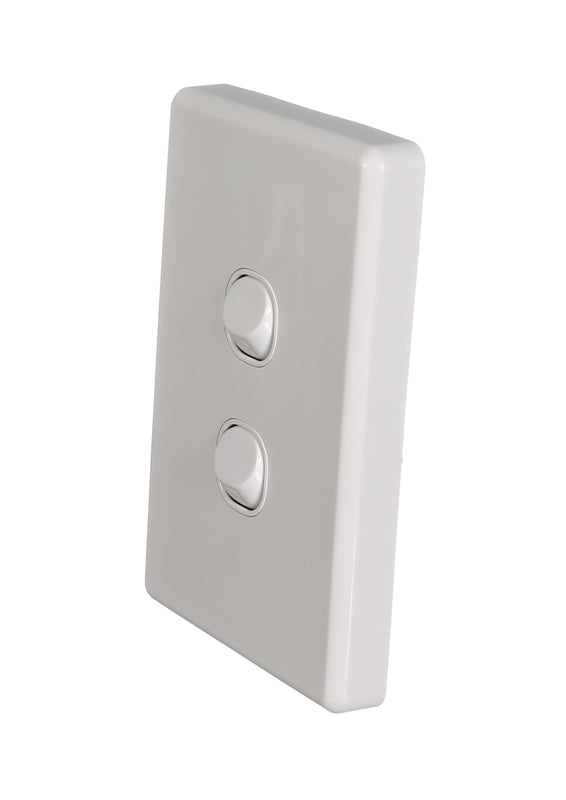 Clipsal Classic 2G Vertical Light Switch - C2032VA-WE