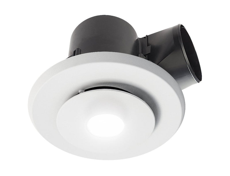 Rapid Response Ducted Ceiling Exhaust Fan Round White LED Grille